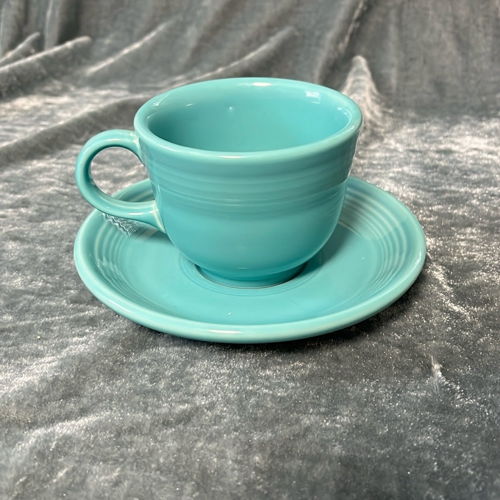 Fiesta Fiestaware Cup and Saucer Set Light Blue